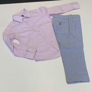 NWOT Crewcuts Button-Down Shirt & Light Blue Dress Pants Boys 3T 3 Toddler